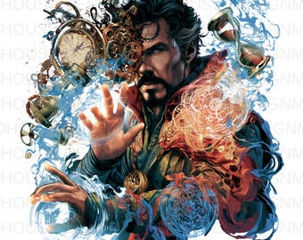 8 Doctor strange Watercolor PNG: Splash-Style Transparent Files (Instant Download)
