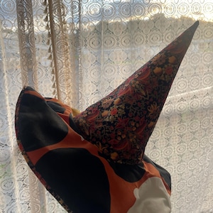 Quiltad häxhatt, tygtillbehör till Halloween-kostym, bärbar magi