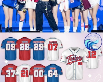 Custom Music White Red & Blue Baseball Jersey, Trending Jersey