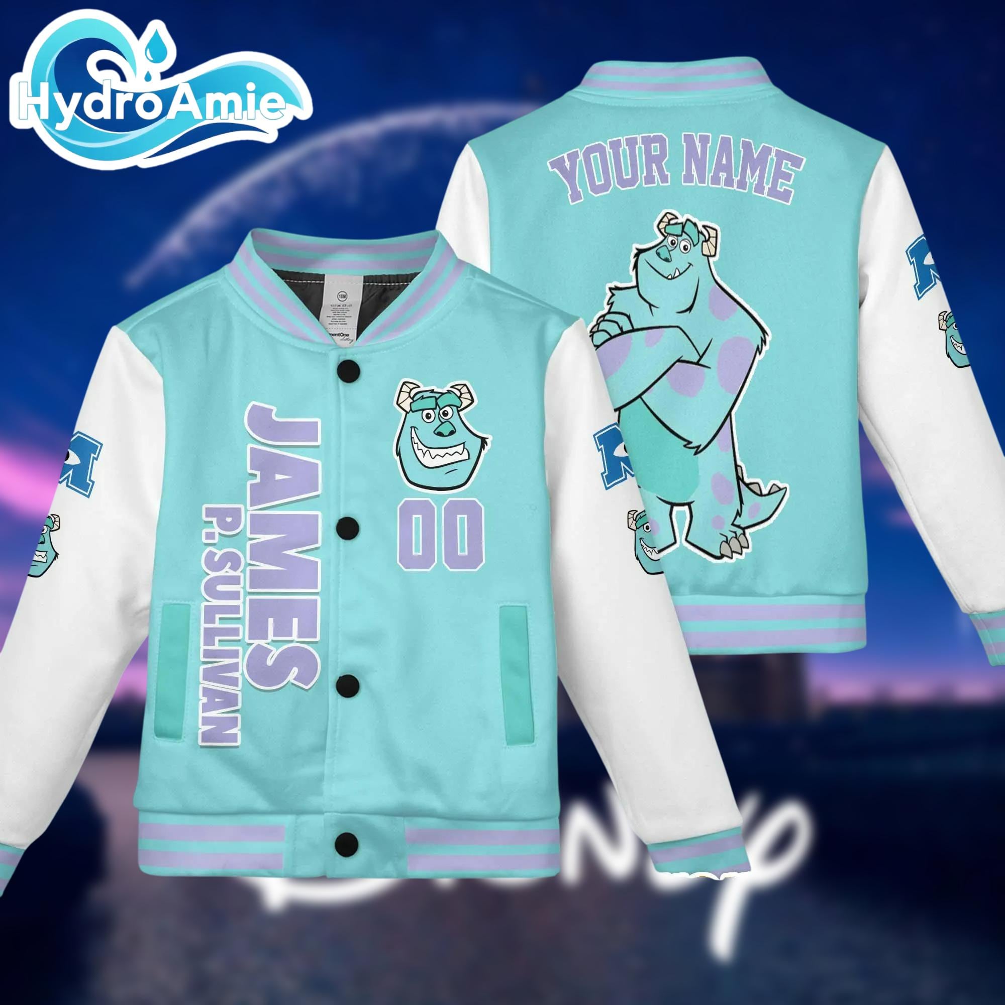 Discover Custom James P. Sullivan Varsity Jacket, Personalized Disney Pixar Baseball Jacket, James P. Sullivan Kids Youth Adult Varsity Jacket
