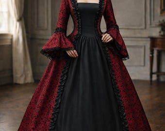 Victorian Renaissance Women's Dresses, Medieval Royal Court Dresses, Historical Cosplay Costumes, Halloween Stage Costumes