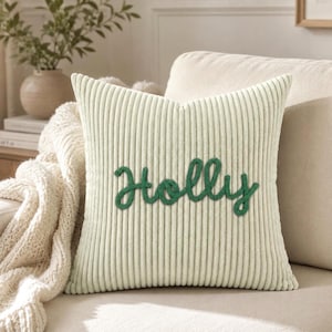 Fundas de almohada de pana personalizadas con nombre, funda de cojín decorativa personalizada, funda de cojín para habitación infantil, regalo para baby shower