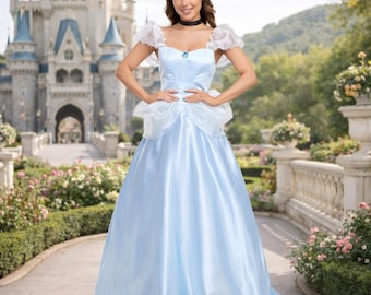 Cinderella Princess Cosplay Costume Set, Fairy Tale Princess Dress, Birthday Ball Gown, Themed Party Outfit, Gift for Her