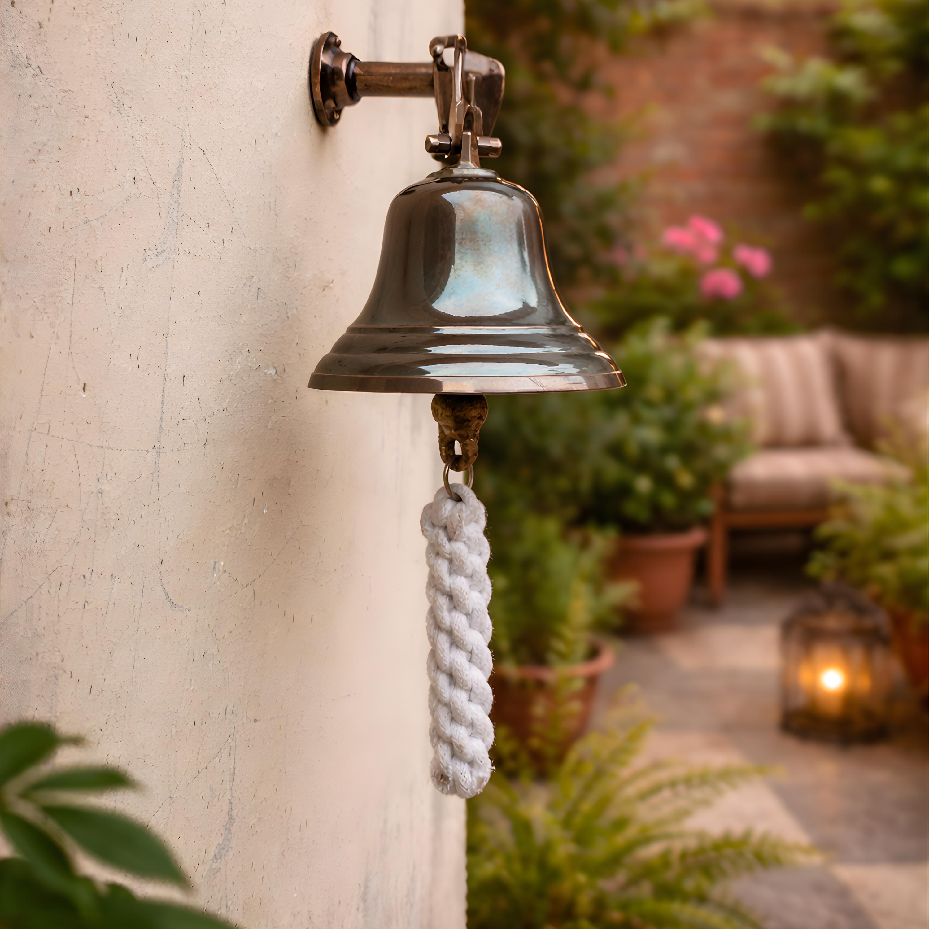 Personalized Engraved Brass Wall Bell – Vintage Style Door Bell ...