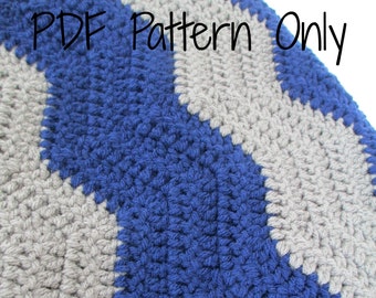 Patroon gehaakte chevrondeken – Wave Afghan, Easy Stitch (pdf-patroon)