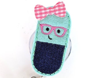 Happy Pill Badge Reel – Nurse ID Holder, Medical Gift