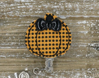 Polka Dot Fall Pumpkin Badge Reel Nurse, Halloween Nurse Badge Reel, Pumpkin Badge Reel Nurse Gift, Thanksgiving Badge Reel, Fall Badge Reel