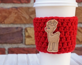Coffee Cozy - Crochet Coffee Cozy - Stocking Stuffers for Women - Knit Coffee Cozy - Reusable Coffee Cozy - Coffee Sleeve - Christmas Tree