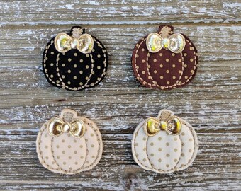Cute Fall Pumpkin Nurse Badge Reel - Halloween Retractable ID Holder - NICU Badge Reel for Fall - Polka Dot Fabric Badge Reel