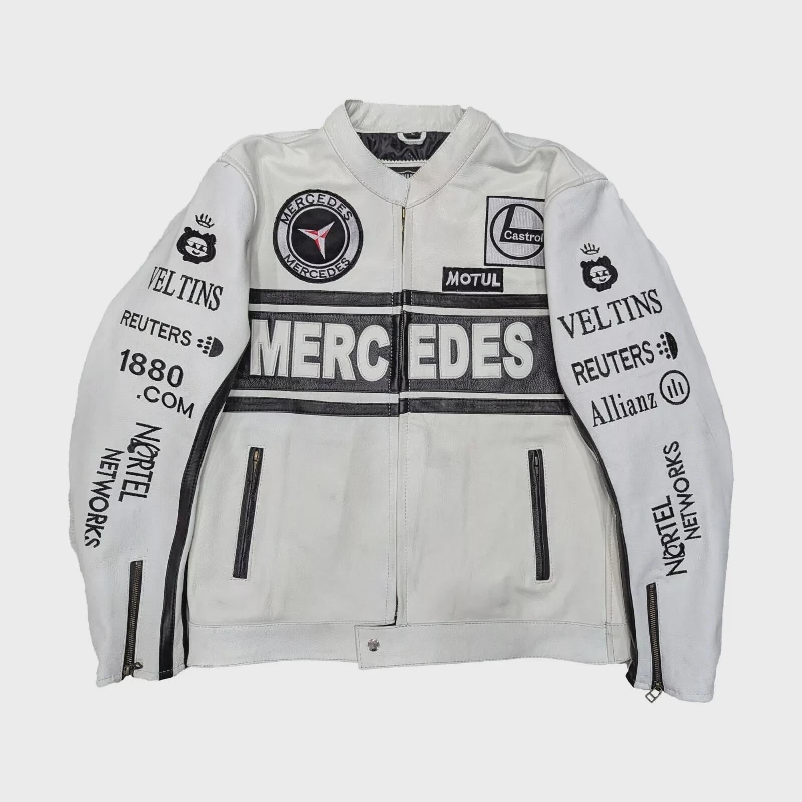 Mercedes Benz F1 Real Leather Racing Jacket – Motorsport Outerwear
