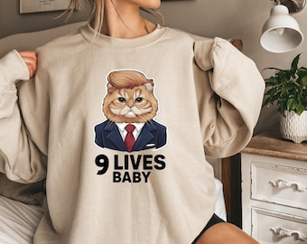 9 Lives Baby Shirt, Anti Trump Shirt, Activist Political T-shirt,Anti Trump Protest Shirt, Political Shirt, Subtle FDT, Funny Cat Shirt