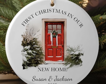 New Home Ornament - Personalized New Home Christmas Ornament - Watercolor Photo Ornament - Custom Photo Ornament