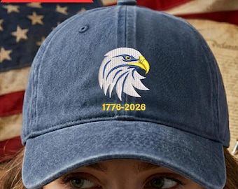 250th Anniversary USA Hat, 1776-2026 Patriotic Eagle Baseball Cap, Vintage Dyed Dad Hat, Semiquincentennial Gift, American Pride Headwear