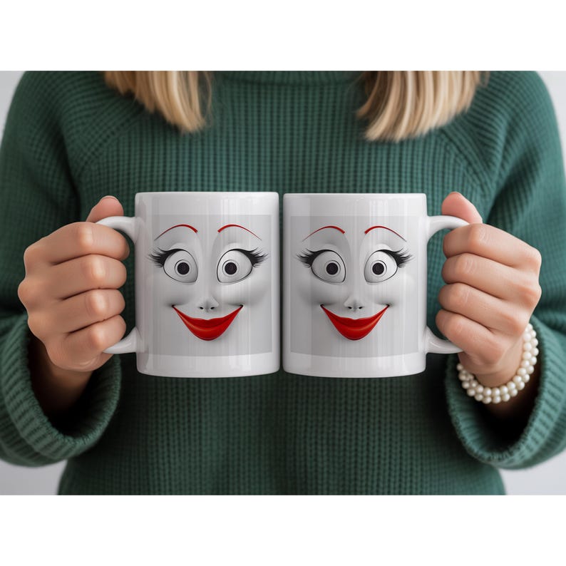 Funny Face Mug, Quirky Smiling Cartoon Mug Gift, Cute Expression Coffee ...