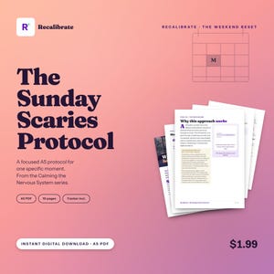 Sunday Scaries Guide, Calm Sunday Night Anxiety Before the Work Week, Printable PDF image 1