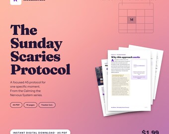 Sunday Scaries Guide, Calm Sunday Night Anxiety Before the Work Week, Printable PDF