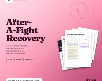 Acalme-se após uma discussão, Guia de recuperação após uma briga, PDF imprimível sobre relacionamentos