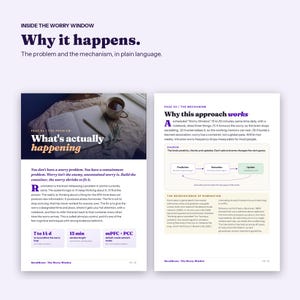 Stop Overthinking Guide, Daily Worry Time Method, Printable Anxiety Worksheet PDF image 2