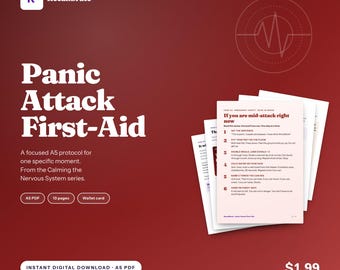 Panic Attack Guide with Wallet Card, Step by Step Calm Down Plan, Printable PDF