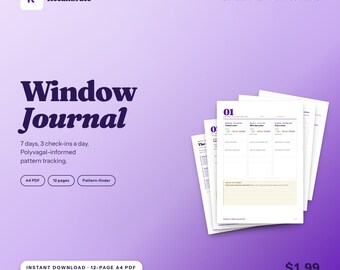 Diário da Janela de Tolerância, Rastreador do Sistema Nervoso de 7 Dias, Diário de Humor Imprimível em PDF