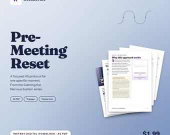 Presentation Nerves Guide, 8 Minute Calm Routine Before Meetings and Interviews, Printable PDF
