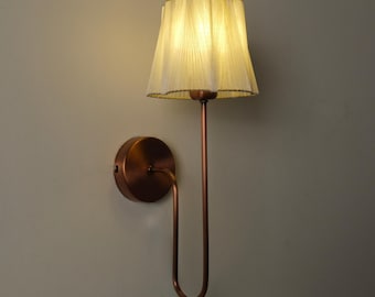 Aplique de pared moderno para decoración del hogar, lámpara de pared para dormitorio de estilo rústico, elegante aplique de noche, elegante lámpara de pared con pantalla, aplique de tocador con enchufe.