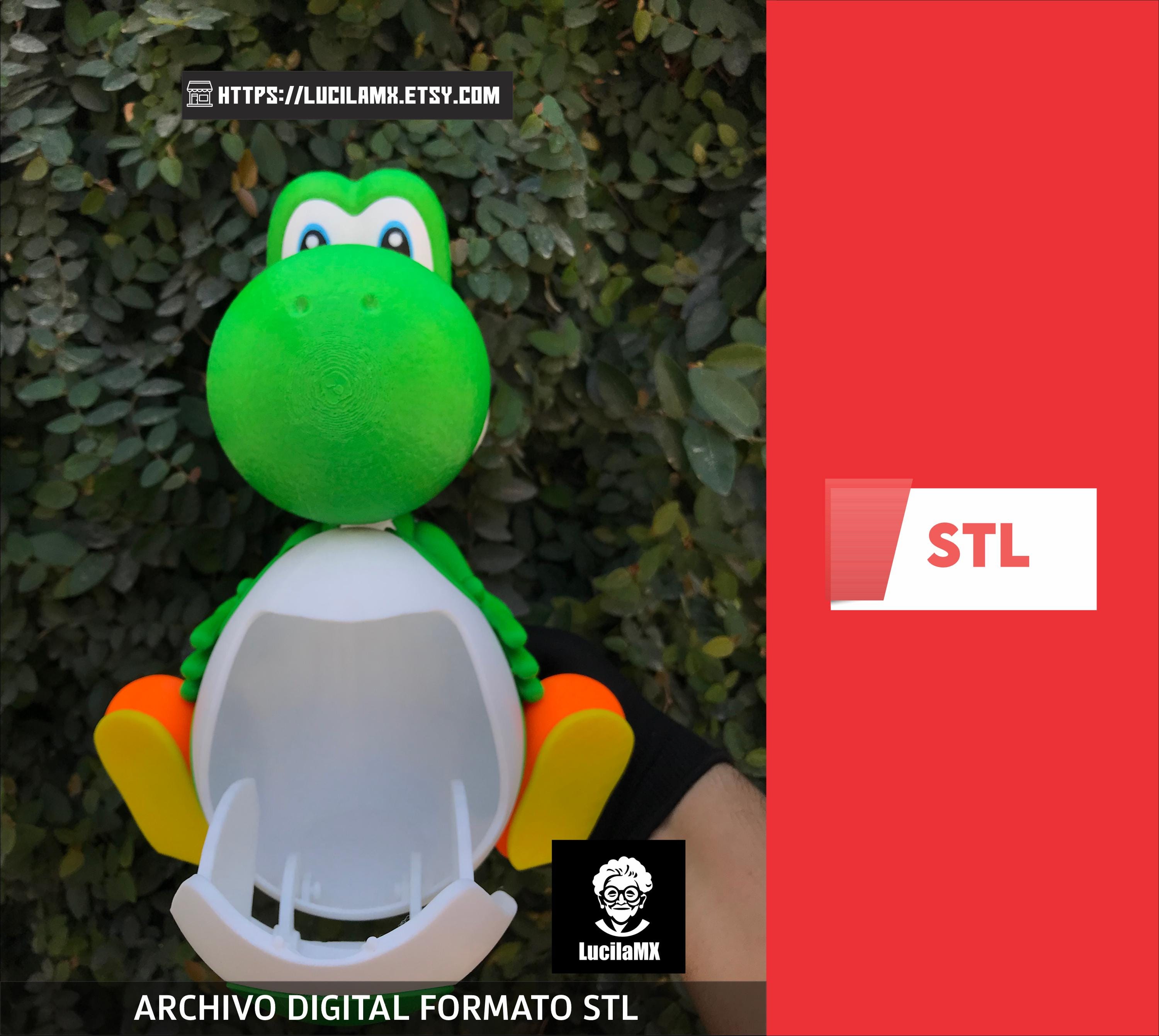 Yoshi Popcorn Bucket Digital File STL | Popcorn Bucket | Super