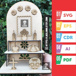 De dödas dag altare SVG – Laserskuren filoffersats / Laserskuren filoffer / DIY mexikansk nisch | De dödas dag