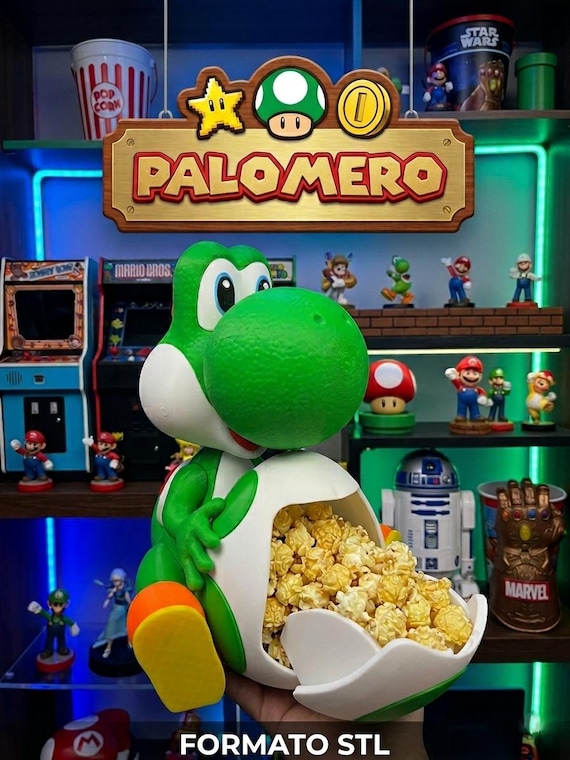 ヨッシーのポップコーンバケツのデジタルファイル（STL形式