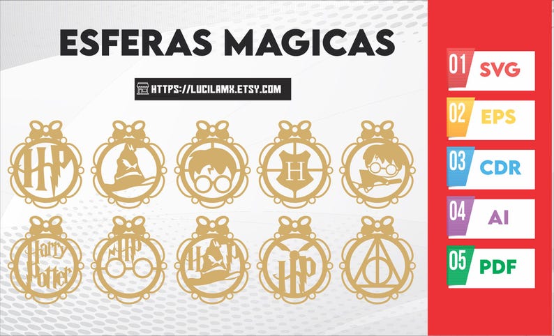 Wizard themed Christmas ornaments, Laser cut files, 25 wizard themed related silhouettes as Christmas ornaments