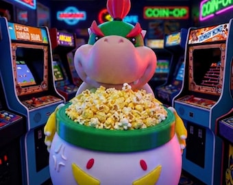Bowser Jr. Popcorn Popcorn File digitale STL | Ispirato a Super Mario | Decorazione per la stanza dei giocatori | File digitale stampabile in 3D