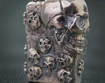 Skull Zippo Lighter – Gothic 3D Engraved Design | Vintage Biker Windproof Collectible, Unique Men’s Gift & Death Head Zippo