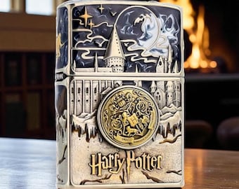Zapalniczka Zippo Harry Potter – Herb Hogwartu, Złoty Znicz i List z potwierdzeniem odbioru | Rzadki kolekcjonerski wiatroodporny prezent dla fanów