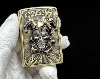 Zapalniczka Zippo Joker | Grawerowana w 3D, limitowana edycja, wiatroodporna, kolekcjonerska – rzadki prezent dla fanów komiksów, DC i złoczyńców