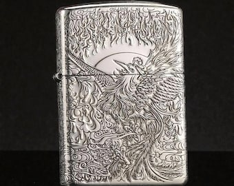 Zapalniczka Zippo Armor Sterling Silver Phoenix – głęboko grawerowany, w pełni rzeźbiony wzór, wytrzymały symbol odrodzenia, ekskluzywny prezent dla kolekcjonera dla niego