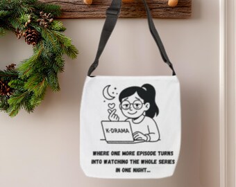 K-Drama One More Episode Tote Bag (AOP) with Inner Pocket and Adjustable Strap