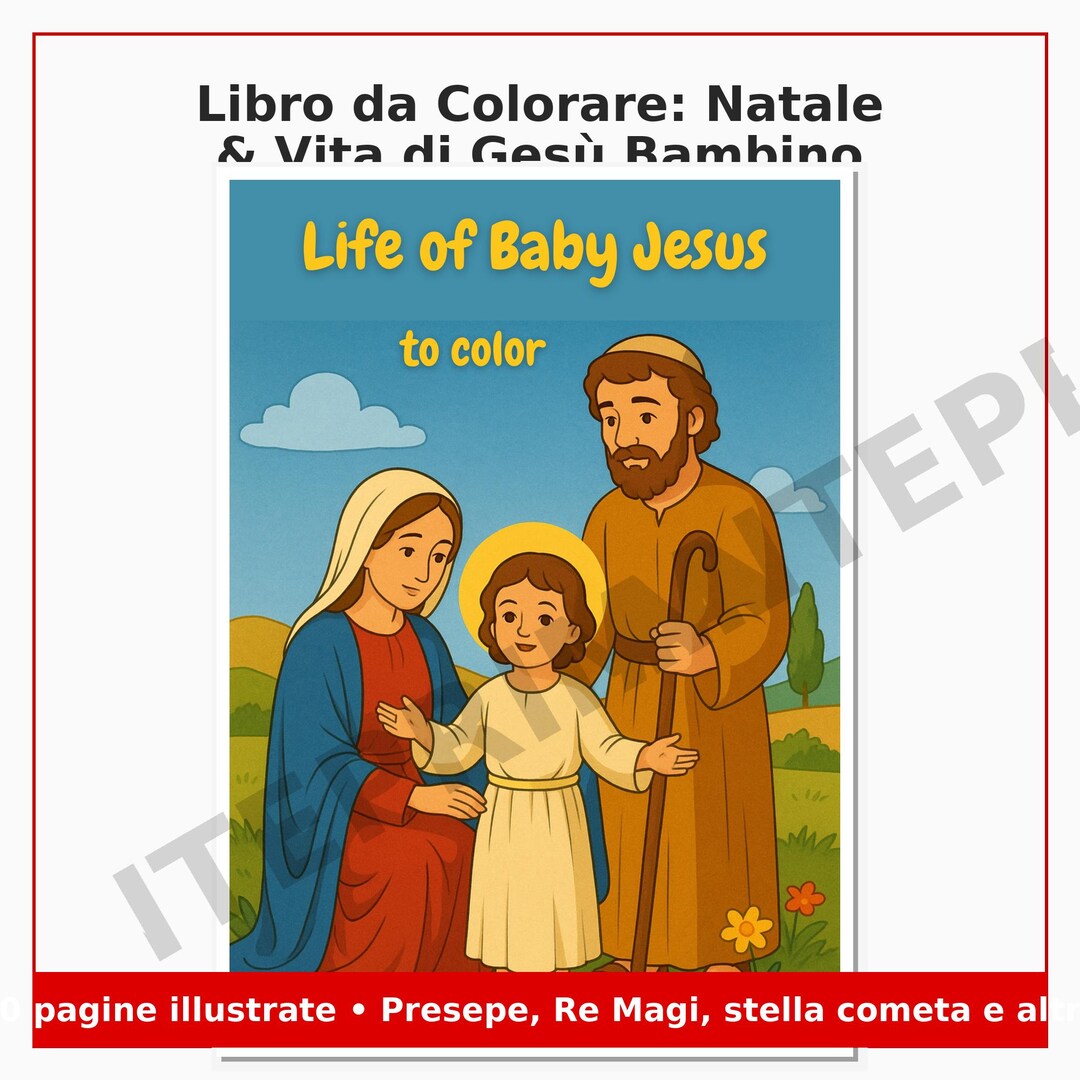 Christmas Coloring Book for Kids | the Birth and Life of Baby Jesus ...