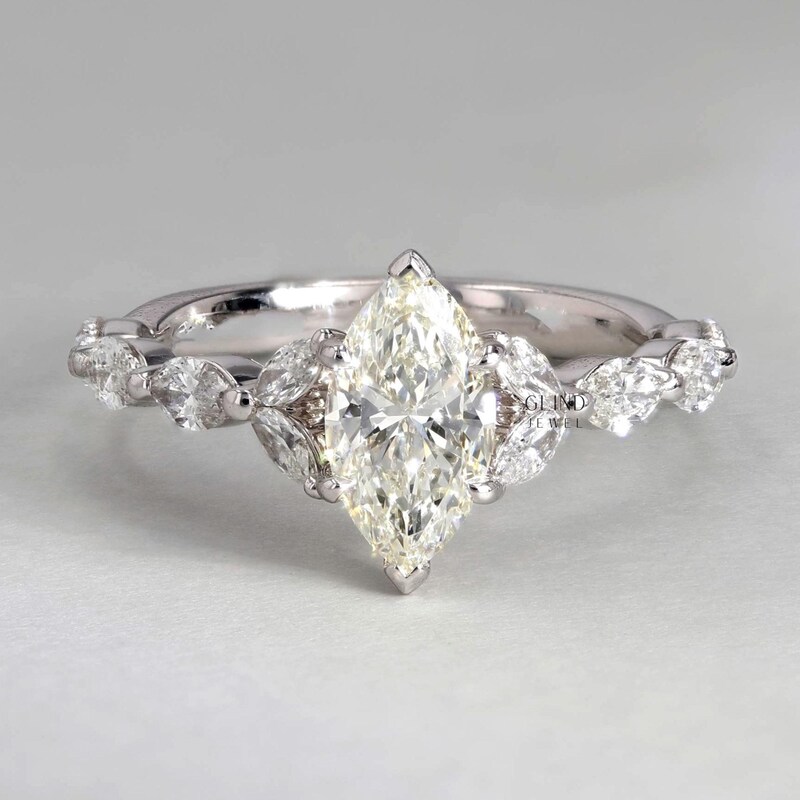 Marquise Stone Ring Handmade - Etsy