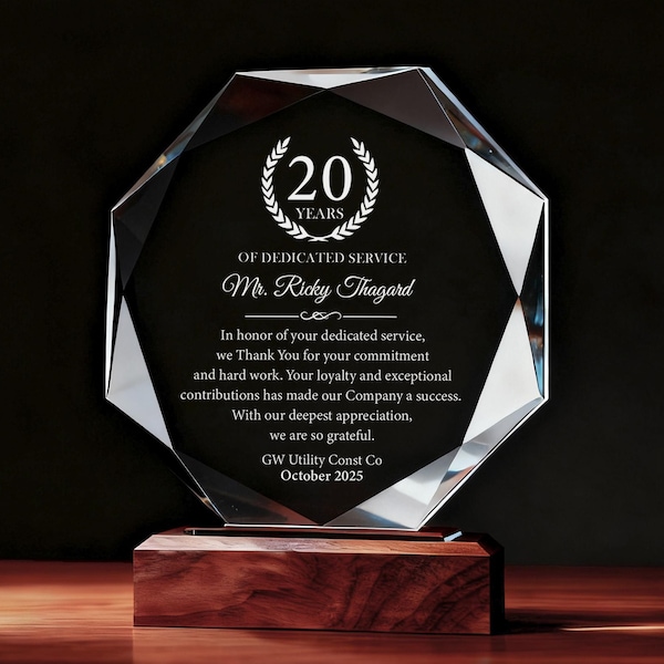 Customizable Glass Award - Etsy