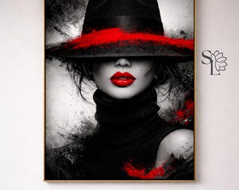 ALLURE – Contemporary portrait of a woman, modern wall art, elegant feminine artwork