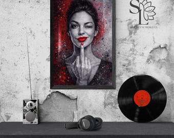 INSOLENTE – Bold woman poster, modern wall art, printable feminine wall art, contemporary poster, wall decoration