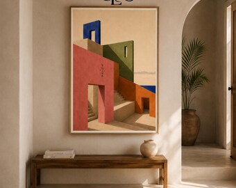 MODERN ATLAS | Amazigh Architecture Poster | Contemporary Moroccan Wall Art | Ethnic Chic Wall Decor | Limited Edition