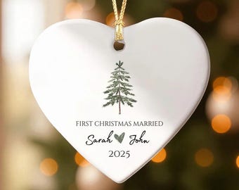 Ornament stel, ornament meneer en mevrouw, ornament eerste kerst getrouwd, familieornament, gepersonaliseerd cadeau eerste kerstfeest, pasgetrouwd