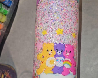 30 oz Skinny Glittered Tumbler - Bears