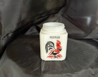 Vintage Tipp City Galo Leite Vidro Pimenteiro Gama Cozinha Cozinha