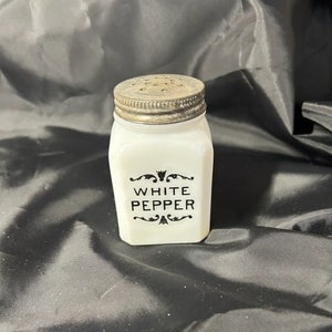 Vintage Milk Glass White Pepper Shaker