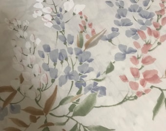 Vintage Frühlingsjungfrau Doppelbett Flachlaken weiß floral no Iron