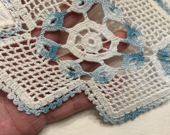 特大 白糸手刺繍 手編みレース繋ぎ ヴィンテージ ベッドカバー 大判クロス