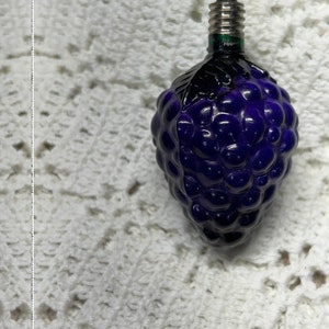 Vintage Cluster of Grapes Glass Christmas Ornament for String Lights Marked Japan