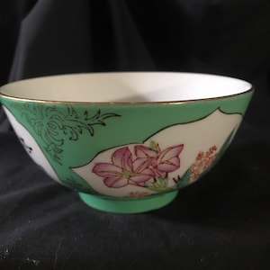 Vintage Small Hand Painted Chinese Rice Bowl Fisherman&#39;s Wharf San Francisco 1977